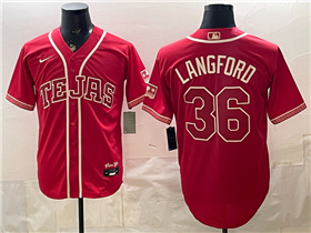 Texas Rangers #36 Wyatt Langford Red 2026 City Connect Jersey