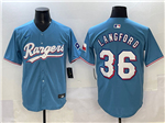 Texas Rangers #36 Wyatt Langford Light Blue Limited Jersey