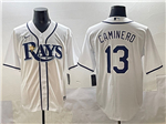 Tampa Bay Rays #13 Junior Caminero White Limited Jersey