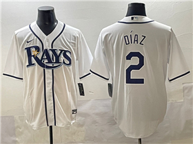 Tampa Bay Rays #2 Yandy Diaz White Limited Jersey