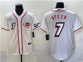 Cincinnati Reds #7 Spencer Steer White 2025 Speedway Classic Limited Jersey