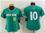 Boston Red Sox #10 Trevor Story Women's Green 2025 City Connect Limited Jersey
