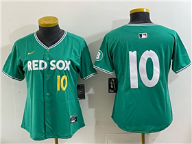 Boston Red Sox #10 Trevor Story Women's Green 2025 City Connect Limited Jersey