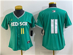 Boston Red Sox #11 Rafael Devers Women's Green 2025 City Connect Limited Jersey