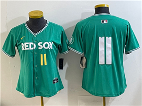 Boston Red Sox #11 Rafael Devers Women's Green 2025 City Connect Limited Jersey