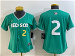 Boston Red Sox #2 Alex Bregman Women's Green 2025 City Connect Limited Jersey