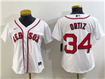 Boston Red Sox #34 David Ortiz Women's White Limited Jersey
