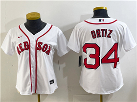 Boston Red Sox #34 David Ortiz Women's White Limited Jersey