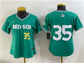 Boston Red Sox #35 Garrett Crochet Women's Green 2025 City Connect Limited Jersey