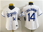 Kansas City Royals #14 Jac Caglianone Women's White Limited Jersey