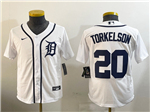 Detroit Tigers #20 Spencer Torkelson Youth White Limited Jersey