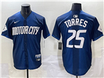 Detroit Tigers #25 Gleyber Torres Navy 2024 City Connect Limited Jersey
