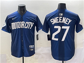 Detroit Tigers #27 Trey Sweeney Navy 2024 City Connect Limited Jersey