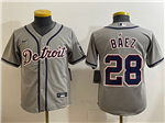 Detroit Tigers #28 Javier Baez Youth Gray Limited Jersey