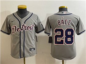 Detroit Tigers #28 Javier Baez Youth Gray Limited Jersey