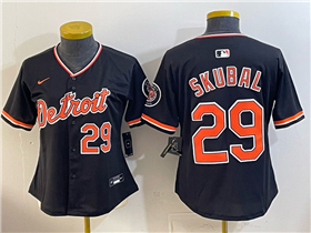 Detroit Tigers #29 Tarik Skubal Women's Alternate Black Limited Jersey