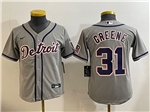 Detroit Tigers #31 Riley Greene Youth Gray Limited Jersey