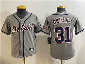 Detroit Tigers #31 Riley Greene Youth Gray Limited Jersey