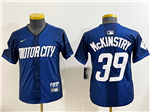 Detroit Tigers #39 Zach McKinstry Youth Navy 2024 City Connect Limited Jersey