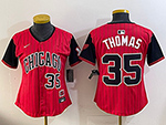 Chicago White Sox #35 Frank Thomas Women's Red 2025 City Connect Limited Jersey