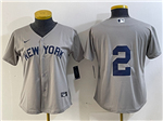 New York Yankees #2 Derek Jeter Women's Gray Away Limited Jersey