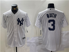 New York Yankees #3 Babe Ruth White Cool Base Jersey