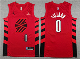 Portland Trail Blazers #0 Damian Lillard Red Statement Swingman Jersey