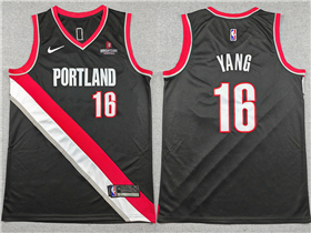 Portland Trail Blazers #16 Yang Hansen Black Swingman Jersey
