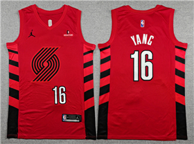 Portland Trail Blazers #16 Yang Hansen Red Statement Swingman Jersey