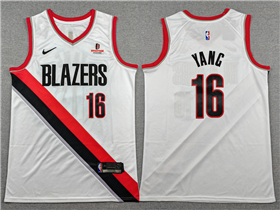 Portland Trail Blazers #16 Yang Hansen White Swingman Jersey
