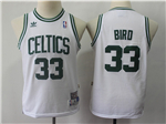 Boston Celtics #33 Larry Bird Youth White Hardwood Classics Jersey