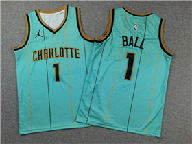 Charlotte Hornets #1 LaMelo Ball Youth 2024-25 Teal City Edition Swingman Jersey