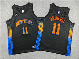 New York Knicks #11 Jalen Brunson Youth 2025-26 Black Statement Edition Swingman Jersey