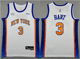 New York Knicks #3 Josh Hart 2025-26 White City Edition Swingman Jersey
