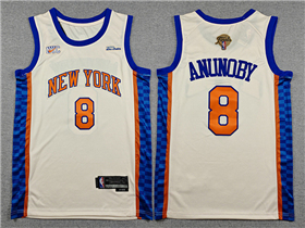 New York Knicks #8 OG Anunoby Cream City 2026 NBA Finals Patch Swingman Jersey
