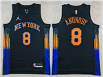 New York Knicks #8 OG Anunoby 2025-26 Black Statement Edition Swingman Jersey