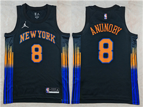 New York Knicks #8 OG Anunoby 2025-26 Black Statement Edition Swingman Jersey