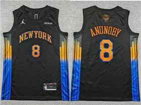 New York Knicks #8 OG Anunoby Black Statement 2026 NBA Finals Patch Swingman Jersey