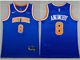 New York Knicks #8 OG Anunoby Blue Swingman Jersey