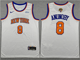 New York Knicks #8 OG Anunoby White 2026 NBA Finals Patch Swingman Jersey