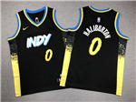 Indiana Pacers #0 Tyrese Haliburton Youth 2023-24 Black City Edition Swingman Jersey