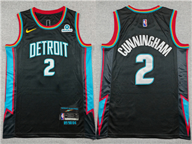 Detroit Pistons #2 Cade Cunningham 2025-26 Black City Edition Swingman Jersey