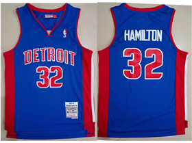 Detroit Pistons #32 Richard Hamilton 2003-04 Blue Hardwood Classics Jersey