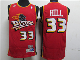 Detroit Pistons #33 Grant Hill Red Hardwood Classics Jersey