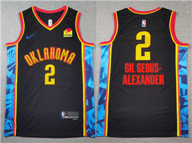 Oklahoma City Thunder #2 Shai Gilgeous-Alexander 2024-25 Black City Edition Swingman Jersey