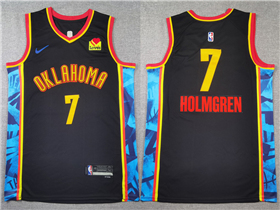 Oklahoma City Thunder #7 Chet Holmgren 2024-25 Black City Edition Swingman Jersey