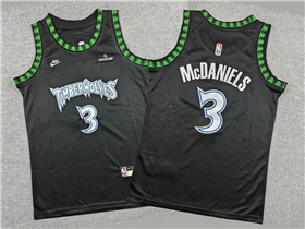 Minnesota Timberwolves #3 Jaden McDaniels Youth 2025-26 Black Classic Swingman Jersey