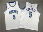 Minnesota Timberwolves #5 Anthony Edwards Youth 2023-24 White Classic Edition Swingman Jersey