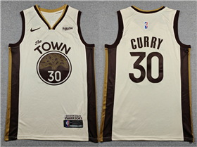 Golden State Warriors #30 Stephen Curry 2025-26 Cream City Edition Swingman Jersey