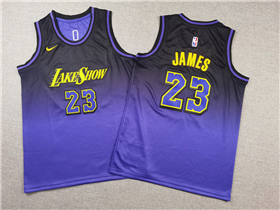 Los Angeles Lakers #23 Lebron James Youth 2024-25 Purple City Edition Swingman Jersey
